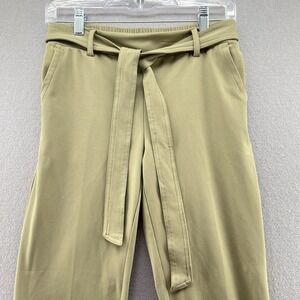 NICOLE MILLER Womens Tan Straight Leg Elastic Waist Pocket Trouser Pants Size XS